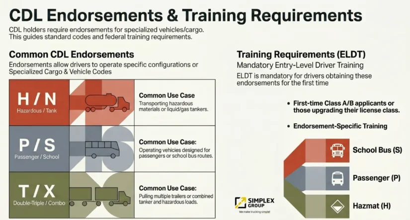 CDL endorsements